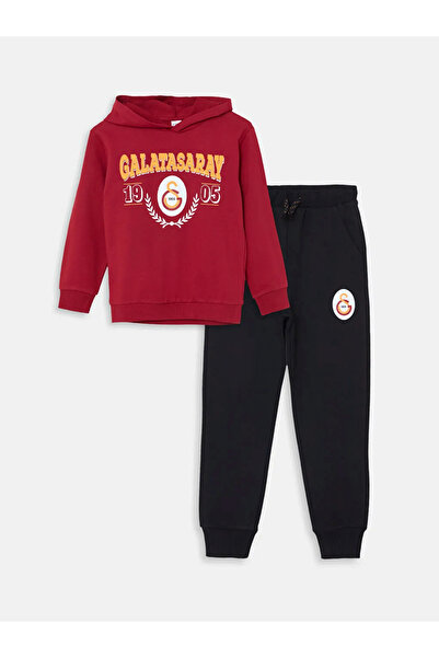 LC Waikiki LCW Kids Kapüşonlu Galatasaray Baskılı Erkek Çocuk Eşofman Takımı (Yüksek Pamuklu)