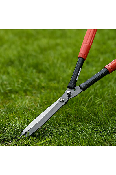 Badem10 Plastic Handle Curve Grass Pruning Shears Bush Grass Mower Cutting Scissors 50cm Sharp Metal Blade 1Pcs