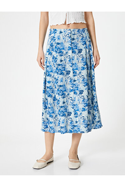 Koton Blue Women's Floral Long Skirt