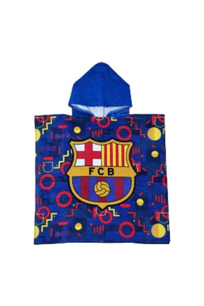 FC BARCELONA Poncho towel, 60x120 cm, 100% cotton, multicolor, FC Barcelona