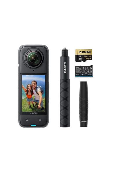 Insta360 Cameră video acțiune sport X4 Adventure Bundle, 8K, 72MP/18MP, 360°, Wi-Fi, Bluetooth, giroscop