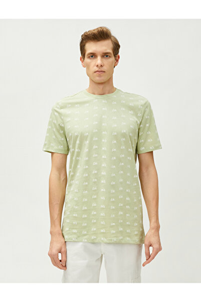 Koton Motorcycle Printed T-Shirt Crew Neck Short Sleeve Cotton