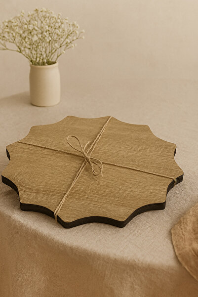 Buwoods 6'lı Ahşap Görünümlü Supla Seti – Dalgalı Tasarım, Modern Şık Sunum A...