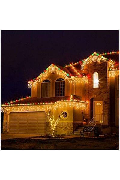 xpress sales Christmas Light Installation 12m, Exterior/Interior, Icicle Curtain Warm White Light, 300 LEDs