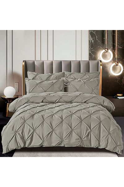 FIONNA.RO Finet Bed Linen With Pleats - Grey
