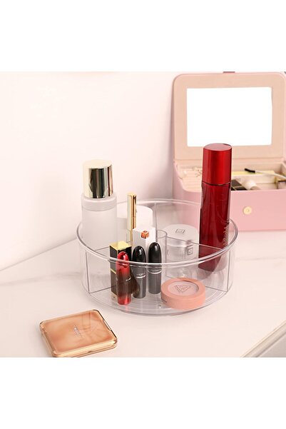 awwaline Tavă organizatoare rotativă pentru frigider sau dulap, awwaline, transparentă, suprafață antiderapantă, 360 de grade