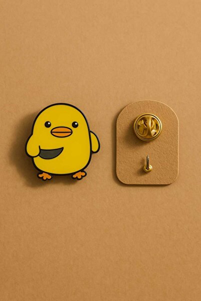 excarpin Katil Ama Sevimli | Sarı Katil Civciv Figürlü Eğlenceli Broş Rozet