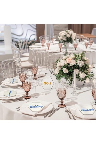 Lamsit Ibdaa Acrylic Hexagon 3mm Thick Pack of 16 (18.4x16.9cm, Clear)