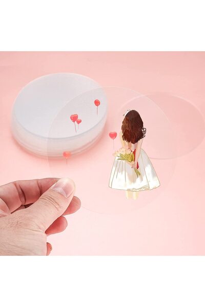 Lamsit Ibdaa Acrylic Circles 3mm Thick 16-Pack (4 Inch, Clear)