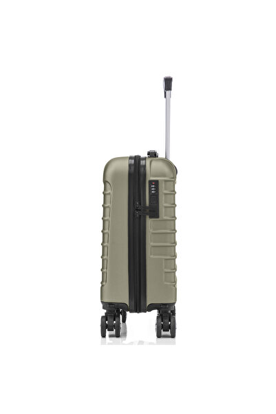 Quasar & Co. Line cabin trolley, 40x30x20cm, hand luggage trolley, 4-wheel cabin suitcase, lock, ABS, Champagne