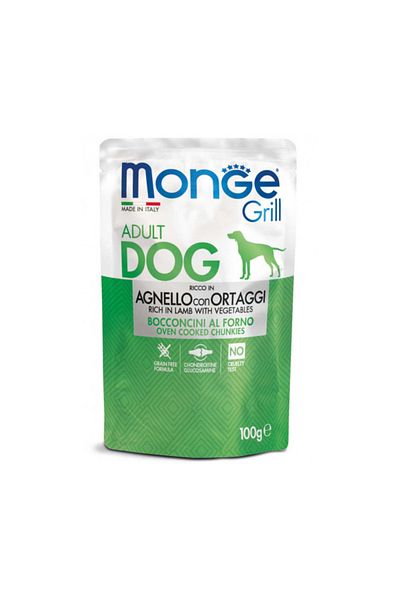 Monge Grill Chunkies Adult - Hrană umedă super-premium - Miel - 100 g