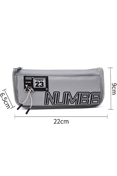DNS Boys' school bag, 2-compartment case with 2 zippers, unequipped, gray 6605