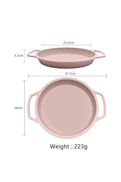 awwaline Round Baking Tray, awwaline®, Pink, Silicone, Reinforced Handles