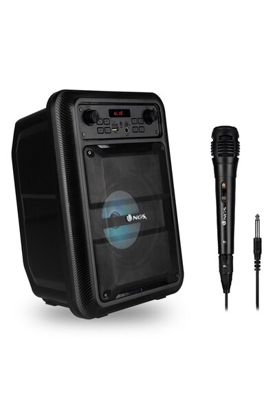 NGS Portable Active Karaoke Speaker Bluetooth with USB, Card Reader, AUX, Dynamic Wired Microphone, 20W