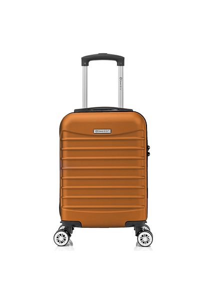 Quasar & Co. Line cabin trolley, 40x30x20cm, hand luggage trolley, 4-wheel cabin suitcase, zip, ABS, Camel