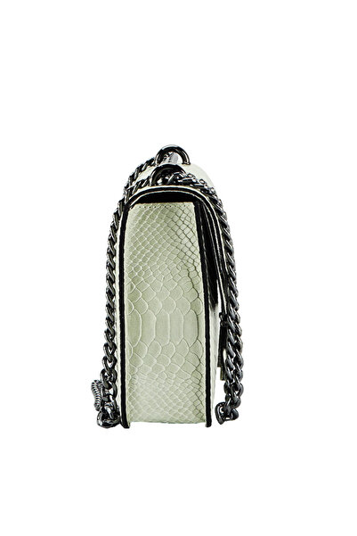 MADE İN ITALY Light gray genuine leather bag 1524 123