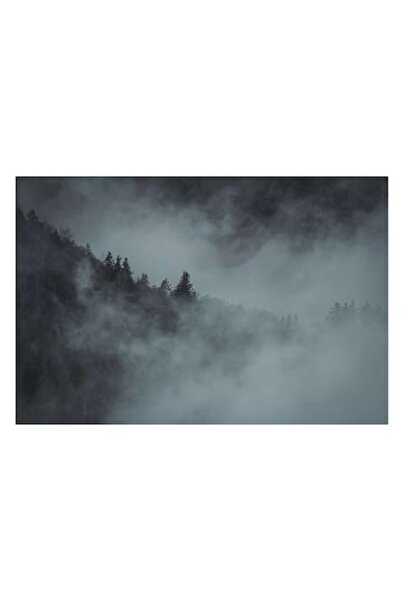 OEM Pictură pe pânză, „Pădure cufundată în ceață albăstruie”