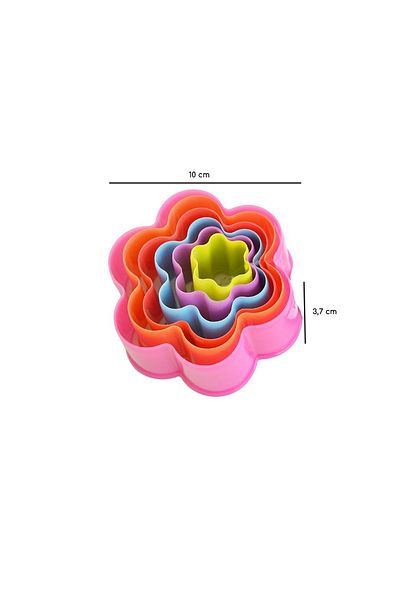 awwaline Set 6 Cake Molds, awwaline, Multicolor, Flower Shape