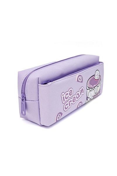 DNS Girls' school bag, pencil case, with 2 compartments, 2 zippers, unequipped, purple 6618