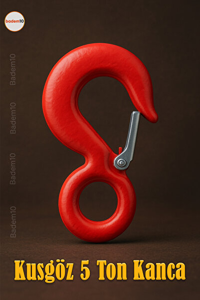 Badem10 5 Tonluk Kuşgözlü Sustalı Kanca Güçlü Yük Taşıma Kaldırma Vinç Endüstriyel Ağır Yük Aparatı Kancası