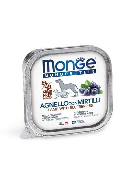 Monge Monoprotein Pate - Super-Premium Wet Food - Lamb and Blueberries - 150 g