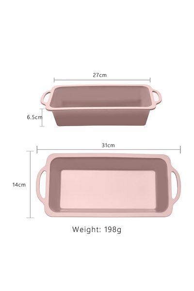 awwaline Silicone Baking Pan, awwaline®, Pink, 27 x 14 x 6.5 cm, with Reinforced Handles