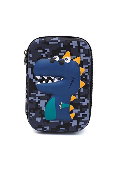 DNS Penar scolar, cu 1 compartiment 1 fermoar, neechipat, 3D Crocodil, negru ...