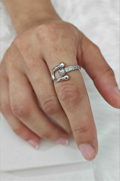 KYOLA DESİGN Top Detailed Zircon Stone Power Color Adjustable Ring