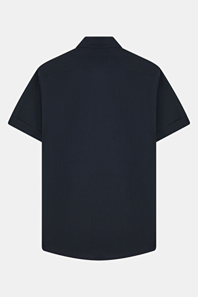 W Collection LACİVERT KISA KOLLU GÖMLEK