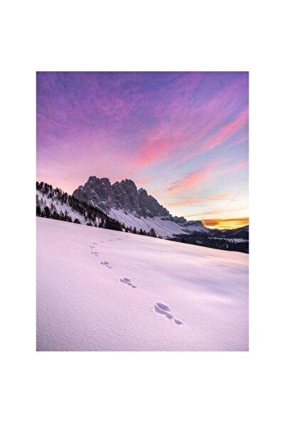 OEM Pictură pe pânză, „Urme liniștite ale zorilor de munte”, Peisaj, 50 x 70 cm