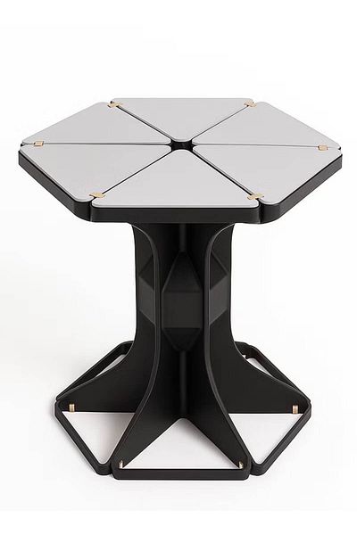 3D Brothers Hexagonal Side Table with Modern Geometric Design – A Stylish Touch for Your Space
