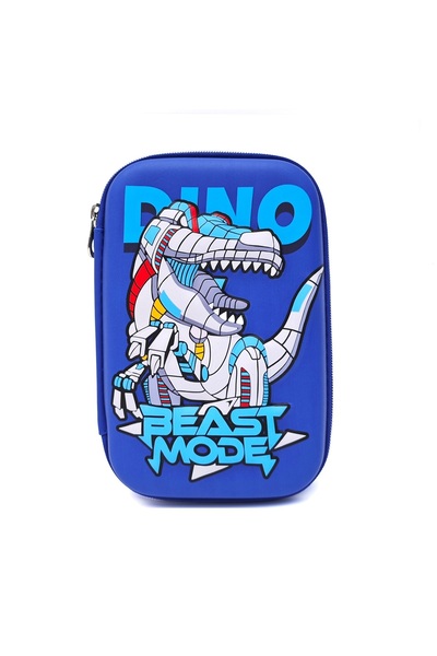 DNS Penar baieti scolar, cu 1 compartiment 1 fermoar, neechipat, 3D Dino, alb...