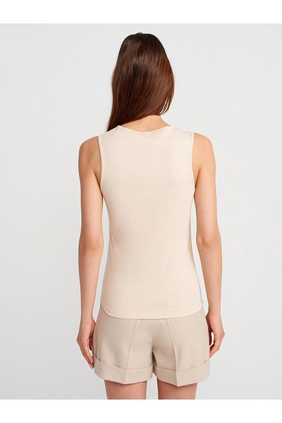 Dilvin 21080 V-Neck Sleeveless Ball-Stone