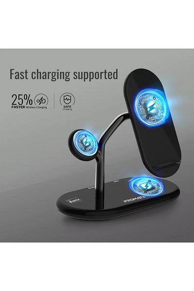 Promate 4-in-1 High-Speed Wireless Charging Station