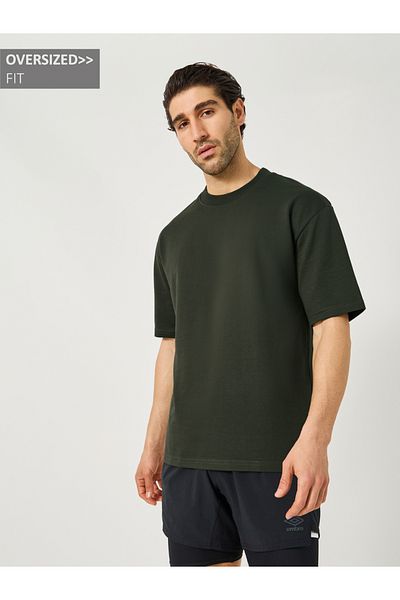 Styli Solid Oversized Terry Crew Neck T-Shirt