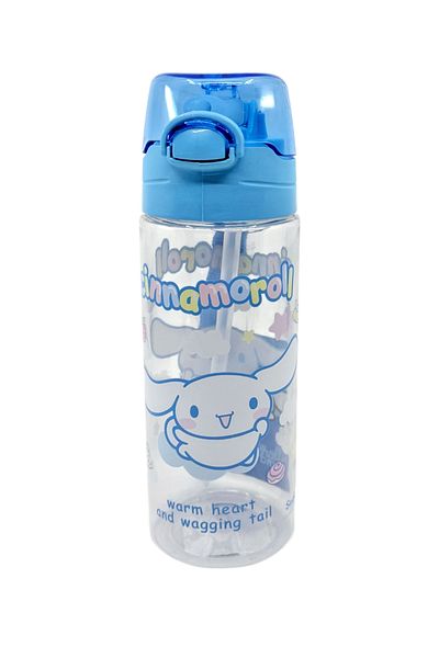 WİGGLE 500ml Cinnamoroll Licensed Soft Silicone Lockable Water Bottle with Straw and Handle
