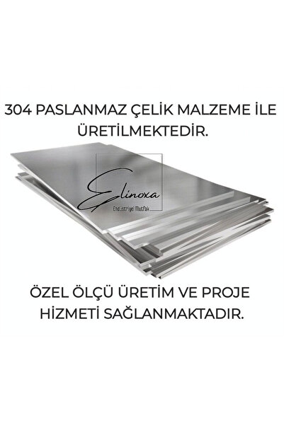 Elinoxa 720-031 Ticari Paslanmaz Çelik Dolap: 2 Raf, 4 Kapı, Geniş Depolama Alanı 60*40*175h