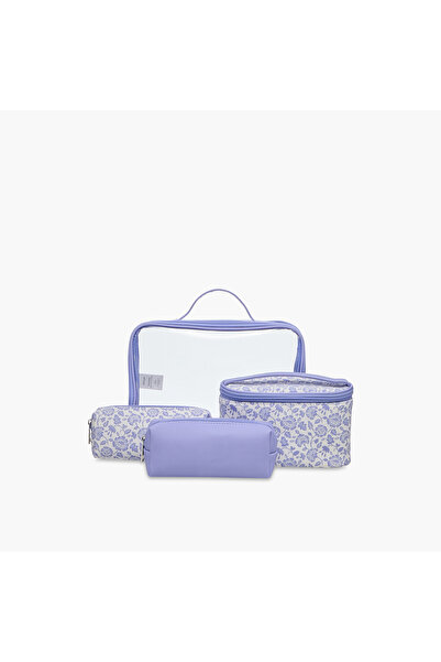 Lifestyle Floral Print 4-Piece Cosmetic Bag Set