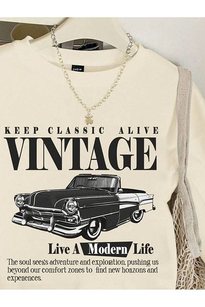 uyguntarz Unisex Vintage Printed Oversize Sweatshirt