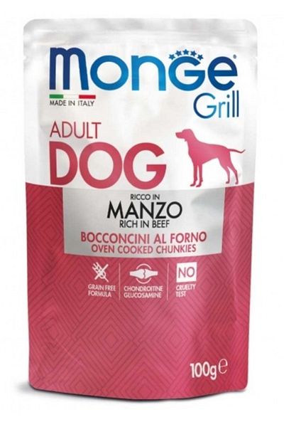 Monge Bucăți de grătar - Hrană umedă Super-Premium - Vită - 100 g
