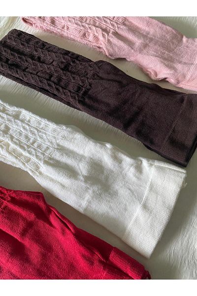 DÜVEN Pack of 4 Girls' Pantyhose (Cotton, Patterned, Wife, Winter Pantyhose)
