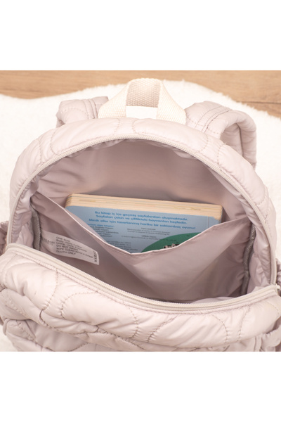 angelee baby Kapitone (İsim Yazdırılabilir) Kreş Çantası Gri