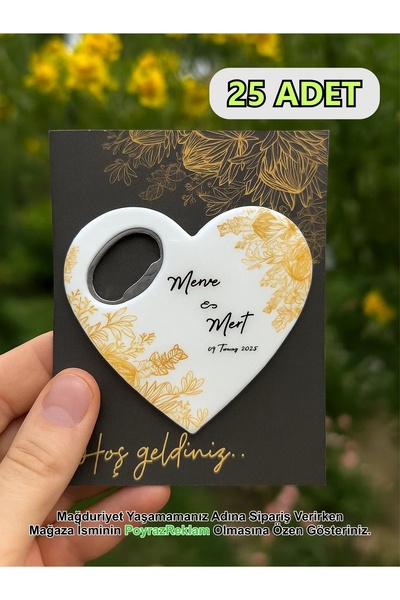 PoyrazReklamTasarım Kartlı Jelatinli Kalp Magnet Açacak, Nişan, Kına, Nikah H...