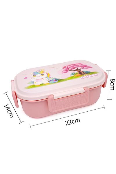 DNS Children's lunch box, stainless steel interior, 2 compartments, 700 ml, pink HXD6721