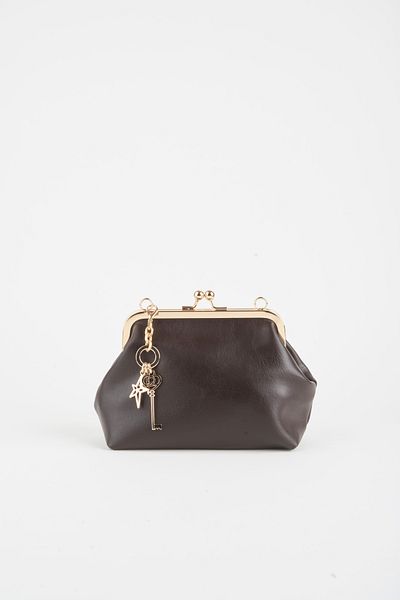 Vivaq Women's Bitter Brown Key Charm Gift Scholarship Closure Lined Handbag and Shoulder Bag