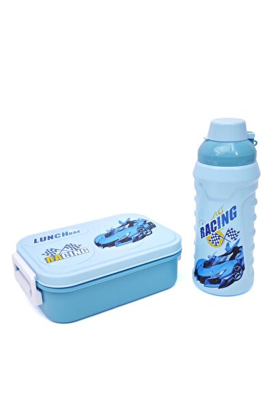 DNS Set cutie pranz copii cu sticla de apa, bento box plastic, 750+500 ml, al...
