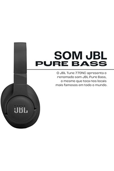 JBL Wireless Stereo Over-Ear Headphones with Noise-Cancelling - Tune 770NC - Black