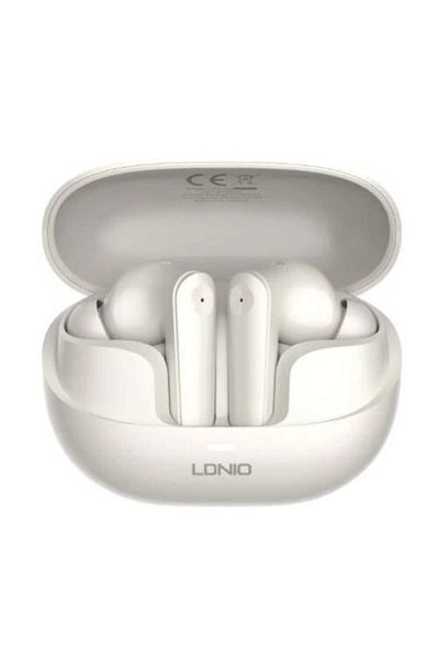 LDNIO Căști wireless, izolare fonică, T05, autonomie de până la 7 ore, Bluetooth 5.3, albe