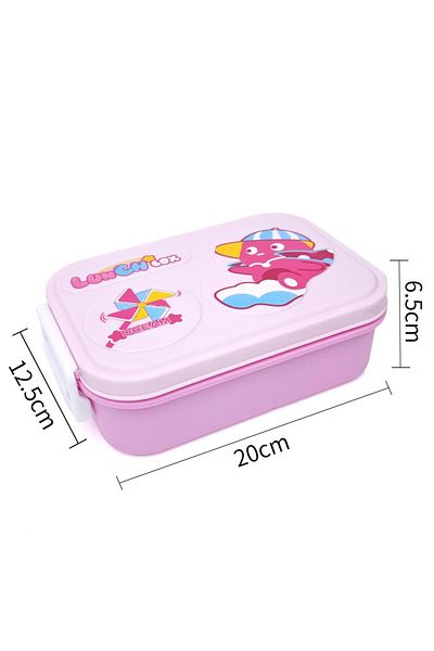 DNS Stainless steel children's lunch box, bento lunch box solid 500 ml, pink YSY5002-1