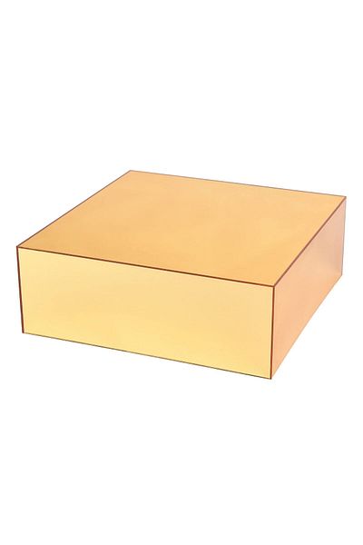 Lamsit Ibdaa Acrylic Cake Box Stand, 18x18x5 in, Gold Mirror